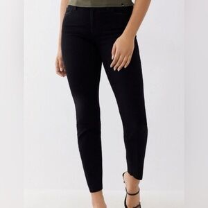 TRUE RELIGION WOMEN COLETTE SLIM STRAIGHT RAW HEM BLACK SKINNY JEANS SZ 34 NWT